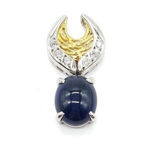 Jewelry Pendant Head Sapphire 3.76ct Gold X Platinum 4110194